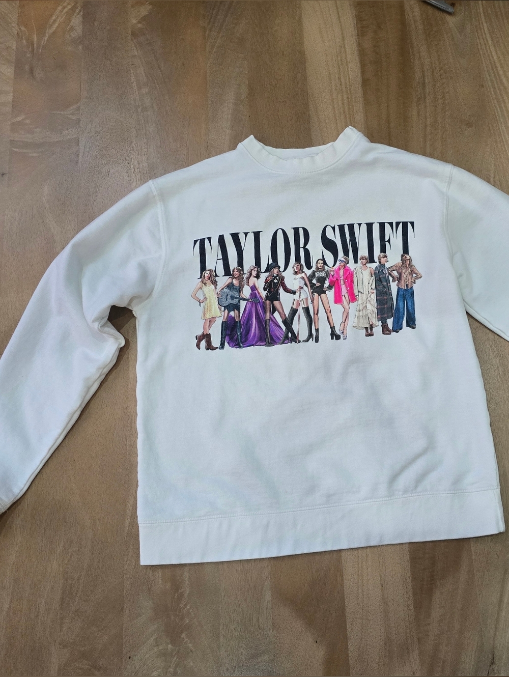 Official Taylor Swift Midnights Eras Tour Crewneck Sweatshirt - White - Small